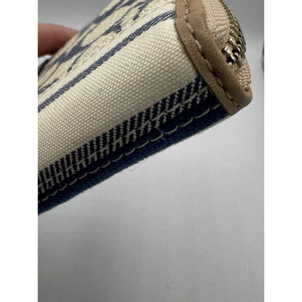 NEW Vintage coach Patchwork Long Wallet Navy And Cream Solid And Stripe GC PT3 - Picture 2 of 7